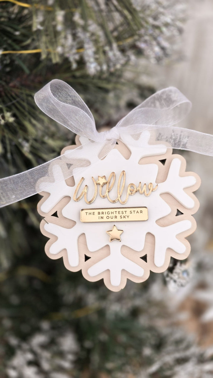 Personalised Memorial Snowflake Decoration | Christmas Remembrance Ornament - TilleyTree