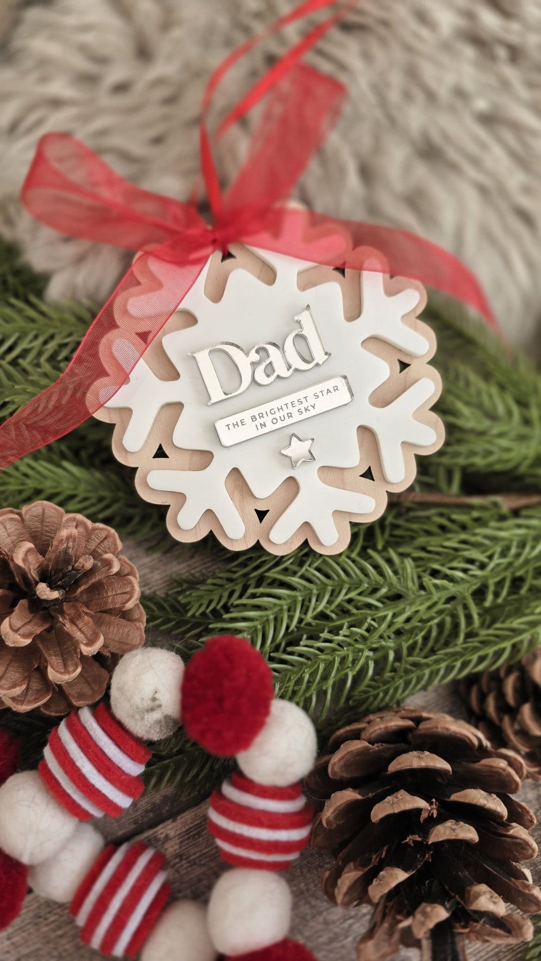Personalised Memorial Snowflake Decoration | Christmas Remembrance Ornament - TilleyTree