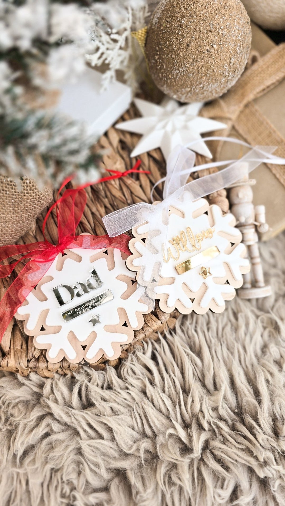 Personalised Memorial Snowflake Decoration | Christmas Remembrance Ornament - TilleyTree