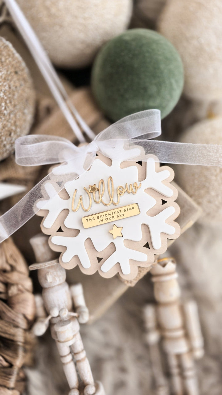 Personalised Memorial Snowflake Decoration | Christmas Remembrance Ornament - TilleyTree