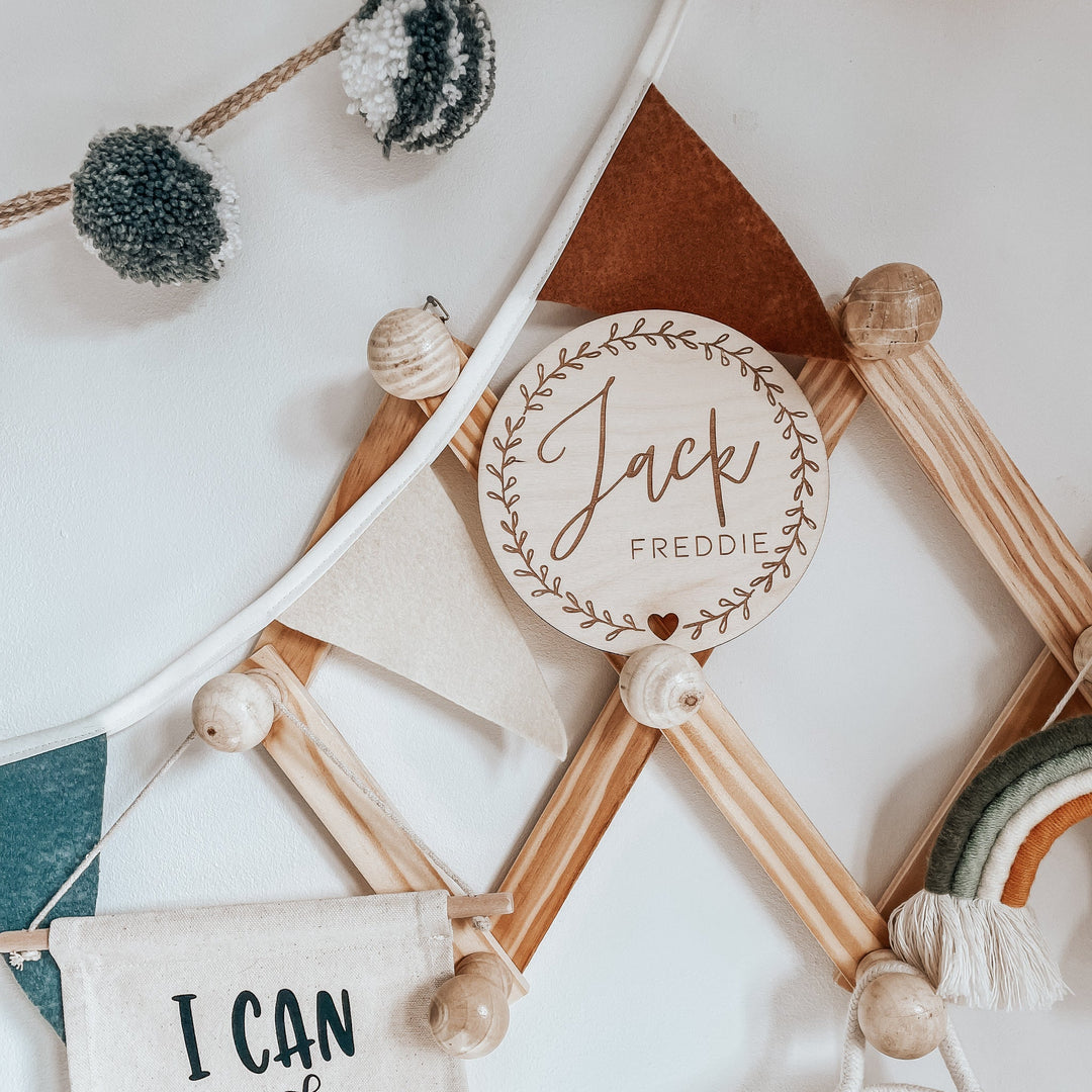 Personalised Name Wooden Disc Sign - TilleyTree