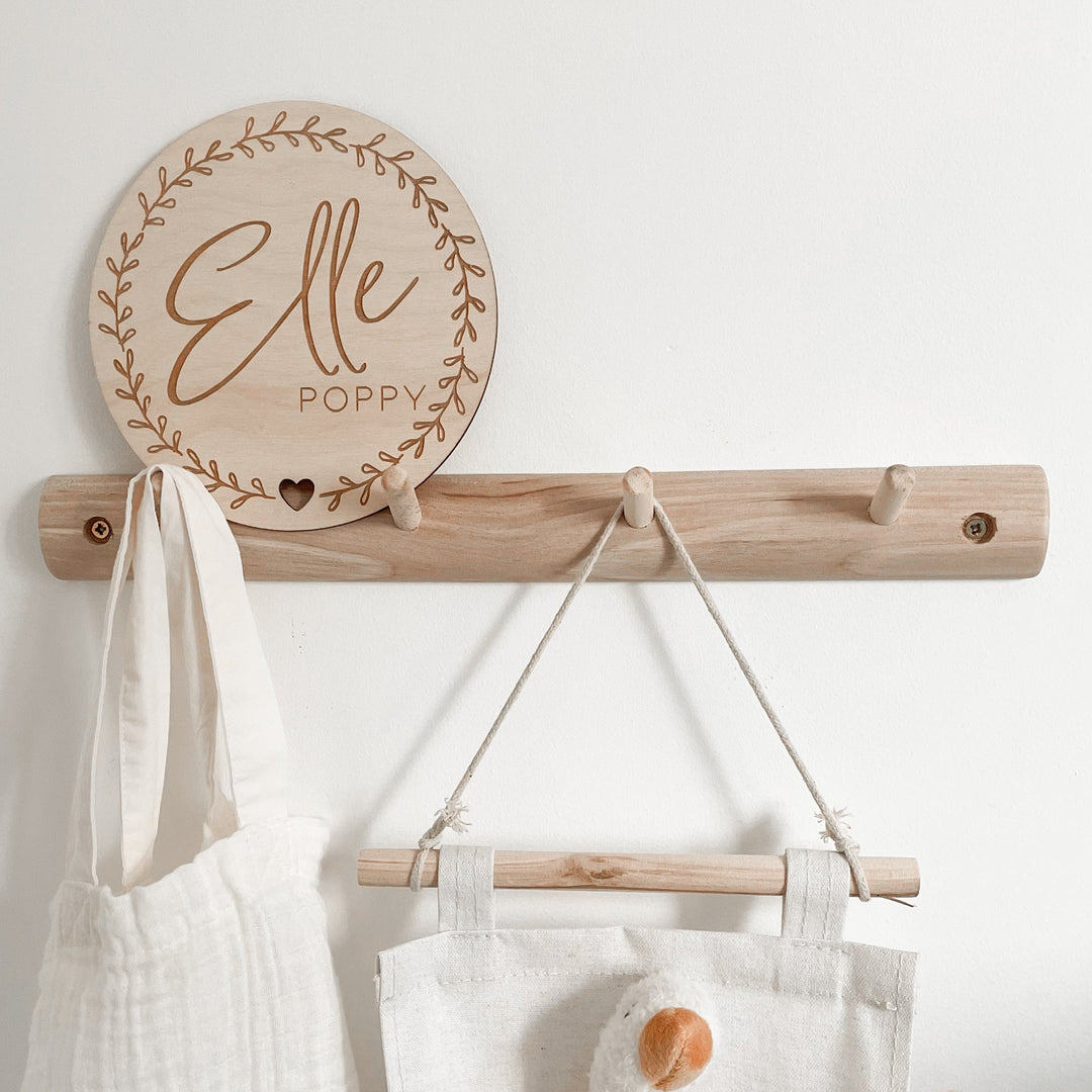 Personalised Name Wooden Disc Sign - TilleyTree