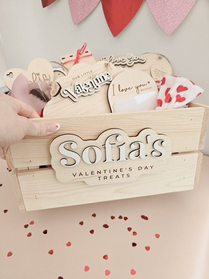 Personalised Valentine's Day Crate and Plaque - Simple Style - TilleyTree