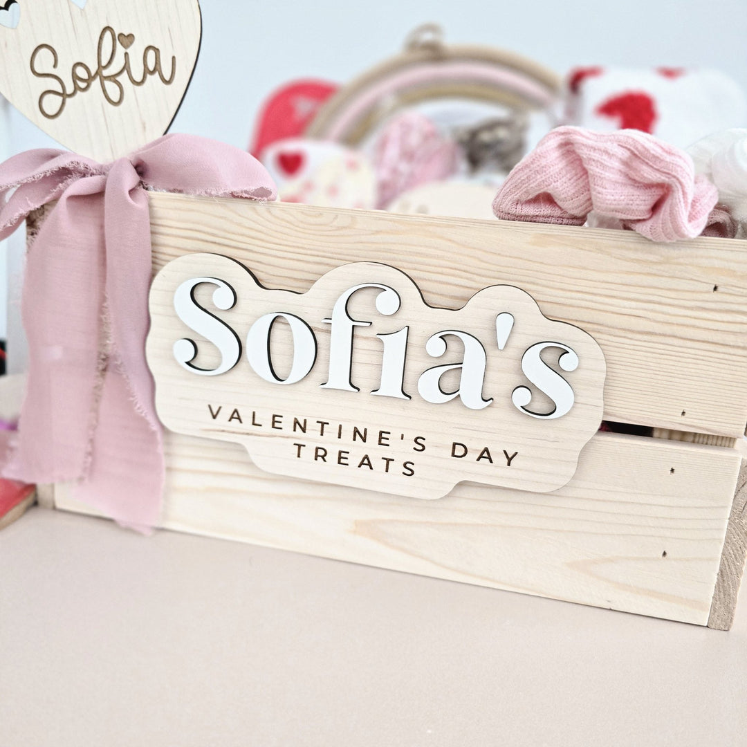 Personalised Valentine's Day Crate and Plaque - Simple Style - TilleyTree