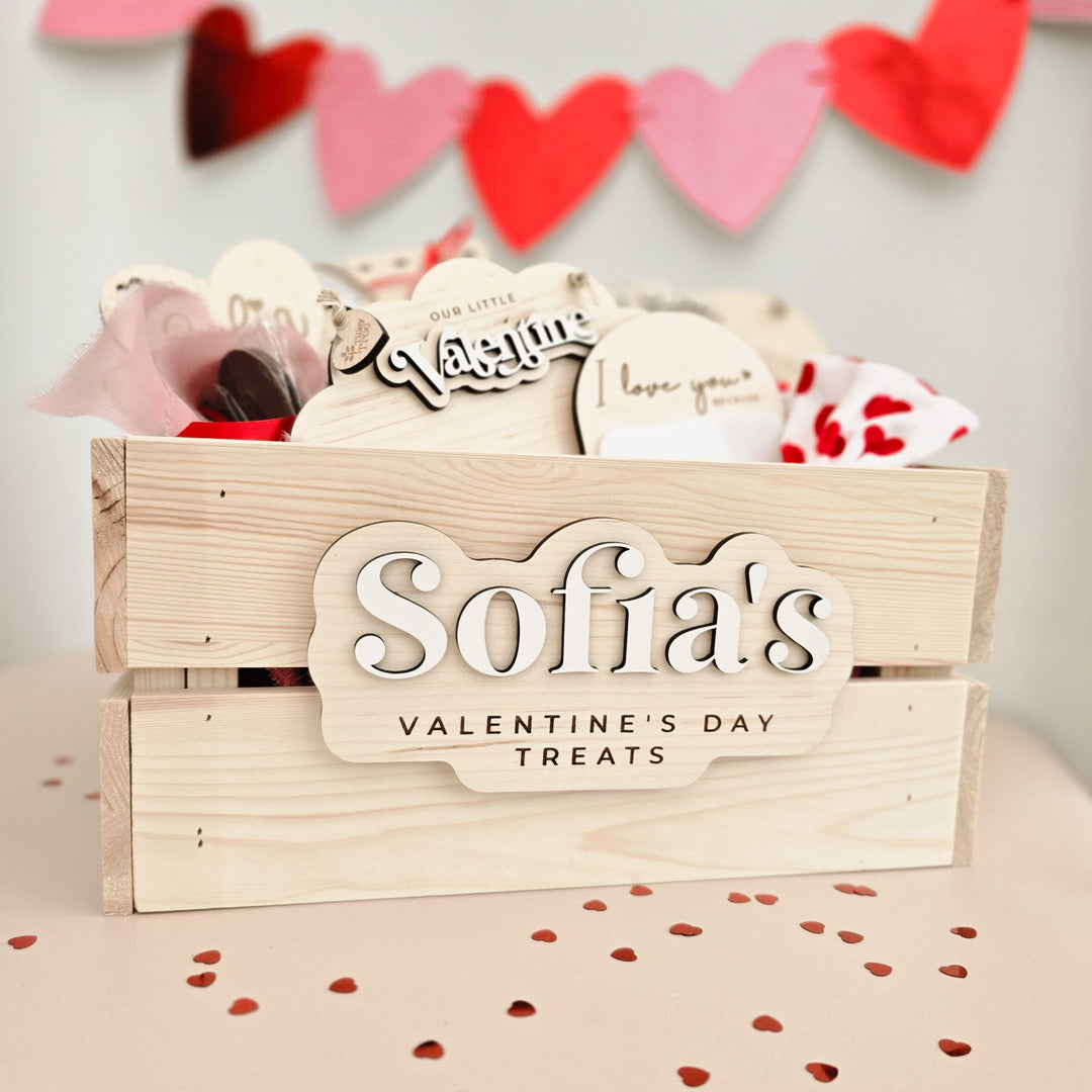 Personalised Valentine's Day Crate and Plaque - Simple Style - TilleyTree