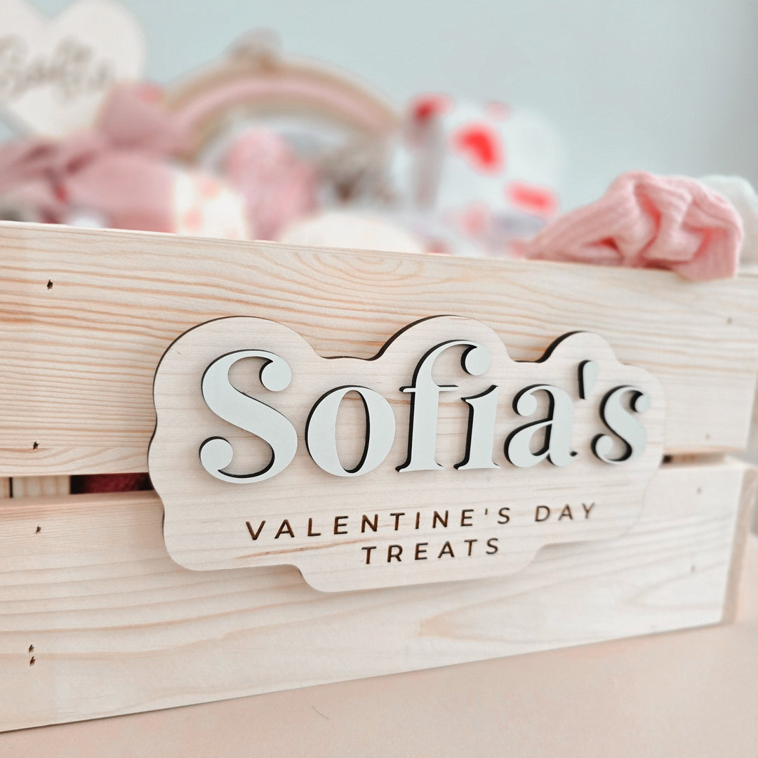 Personalised Valentine's Day Crate and Plaque - Simple Style - TilleyTree