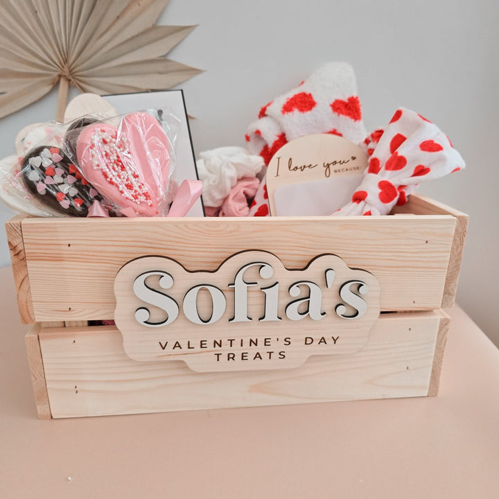 Personalised Valentine's Day Crate and Plaque - Simple Style - TilleyTree