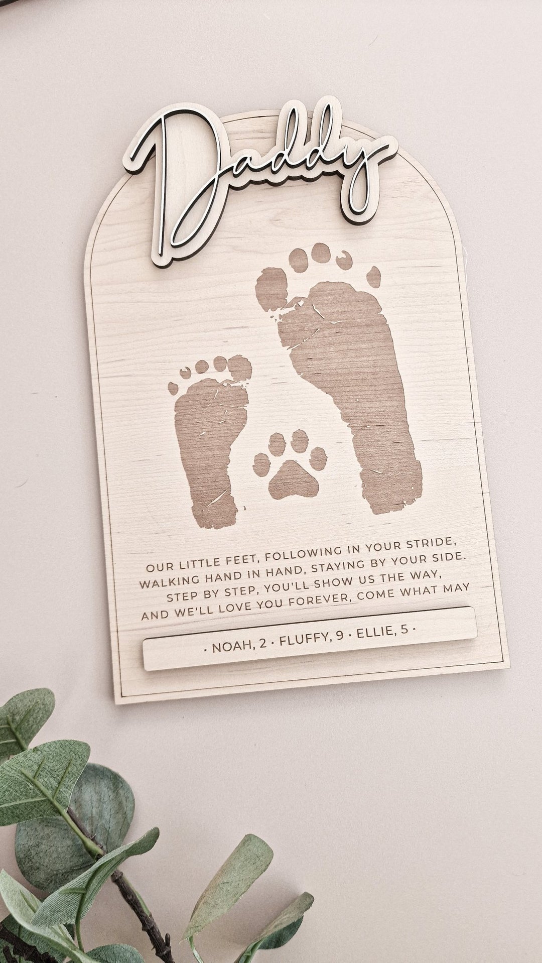 Personalised Wooden Footprint Keepsake | Father's Day Gift - TilleyTree