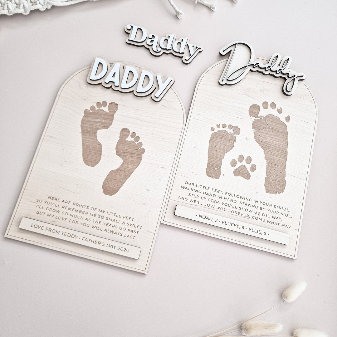 Personalised Wooden Footprint Keepsake | Father's Day Gift - TilleyTree