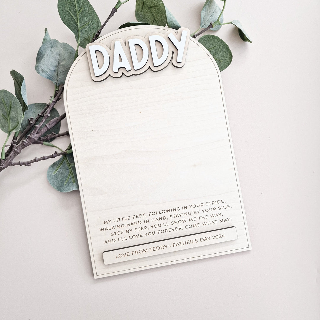 Personalised Wooden Footprint Keepsake | Father's Day Gift - TilleyTree