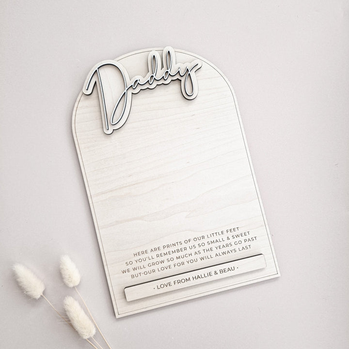 Personalised Wooden Footprint Keepsake | Father's Day Gift - TilleyTree