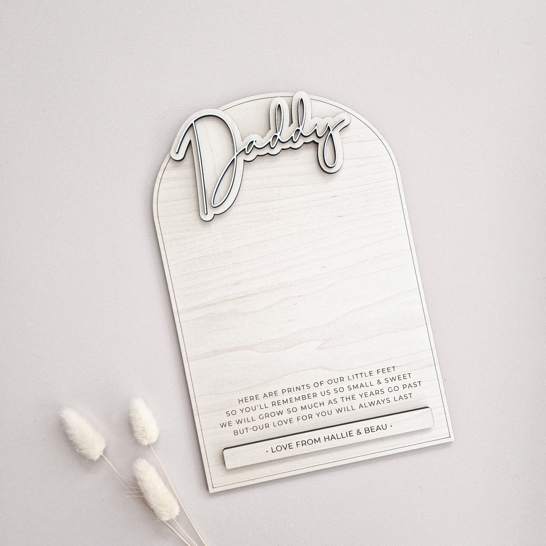 Personalised Wooden Footprint Keepsake | Father's Day Gift - TilleyTree