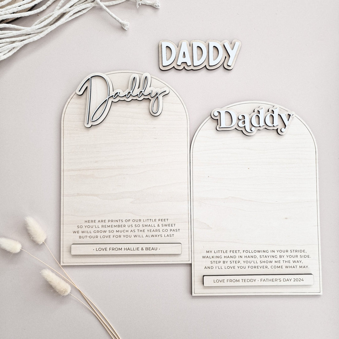 Personalised Wooden Footprint Keepsake | Father's Day Gift - TilleyTree