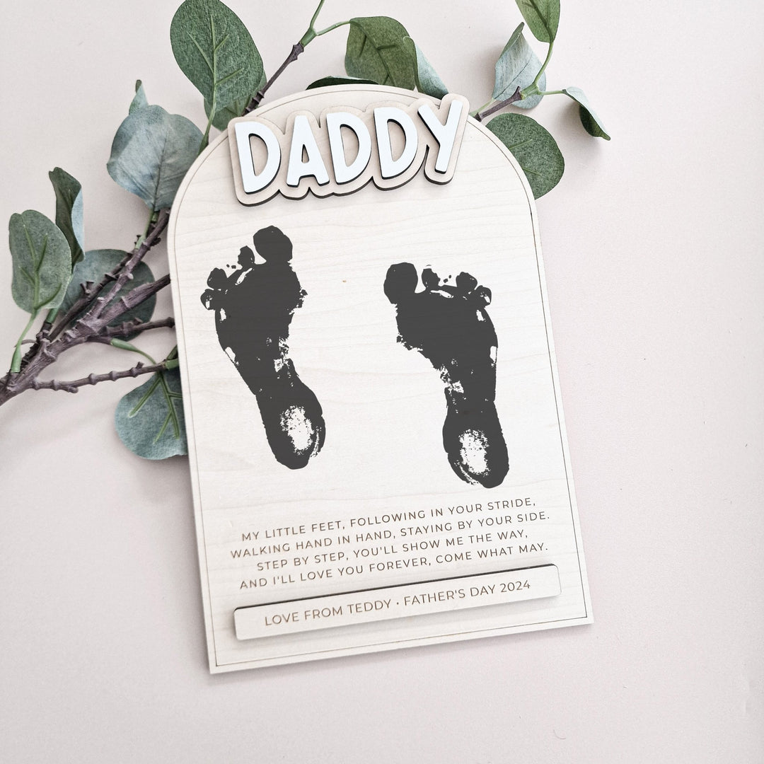 Personalised Wooden Footprint Keepsake | Father's Day Gift - TilleyTree