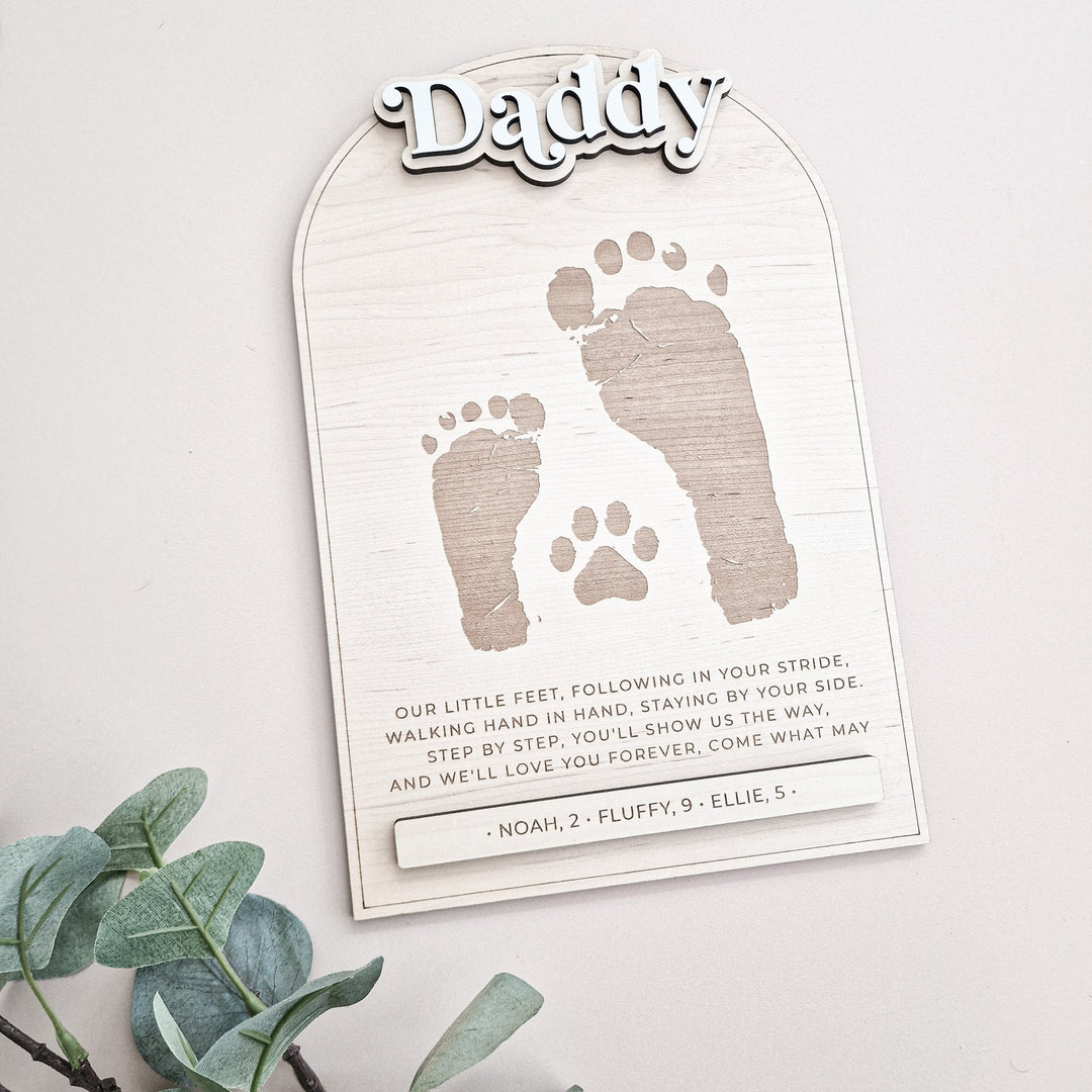 Personalised Wooden Footprint Keepsake | Father's Day Gift - TilleyTree