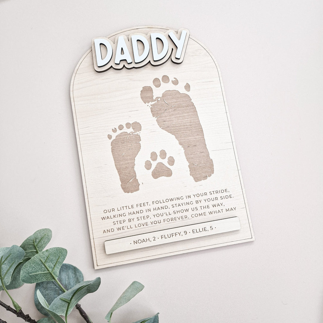 Personalised Wooden Footprint Keepsake | Father's Day Gift - TilleyTree