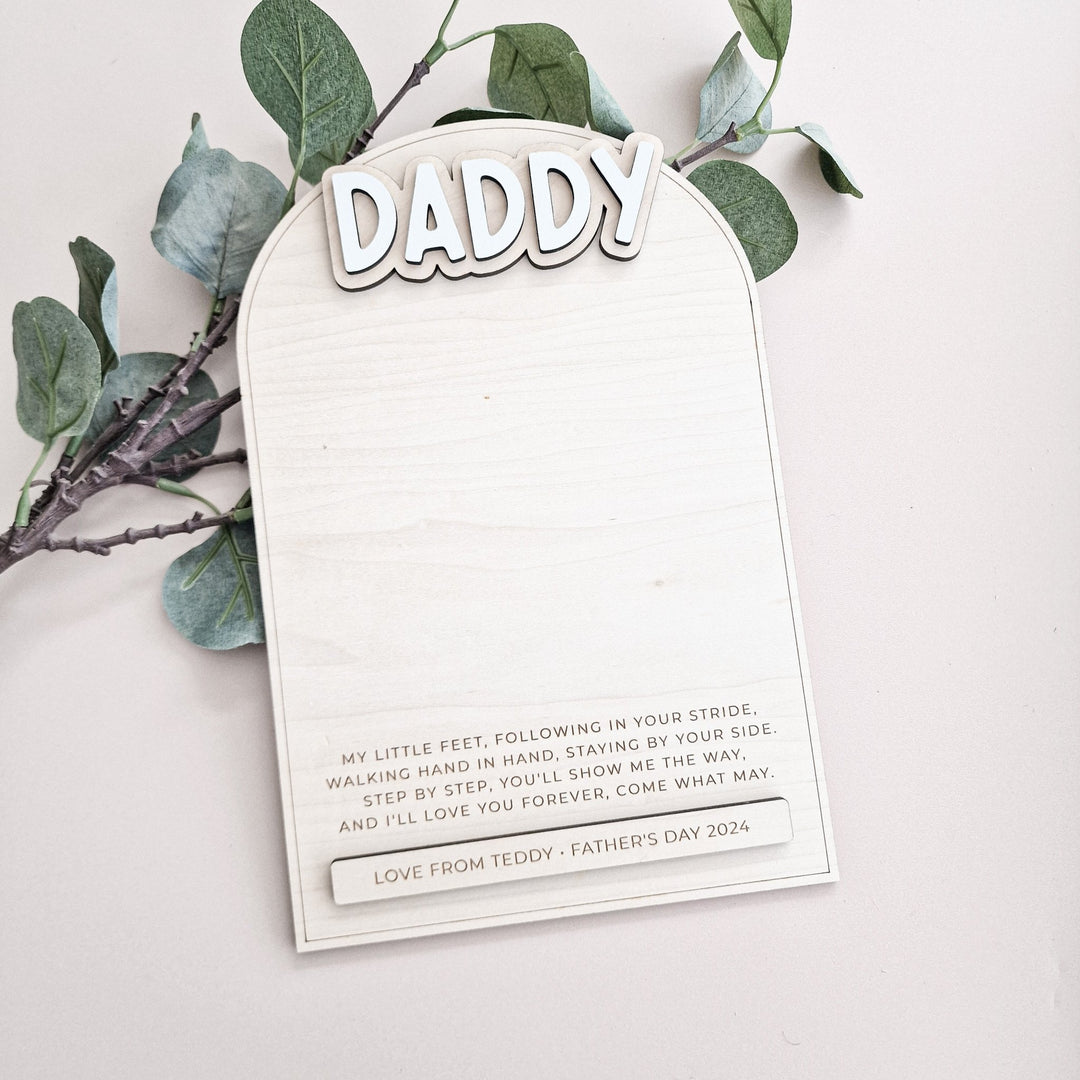 Personalised Wooden Footprint Keepsake | Father's Day Gift - TilleyTree