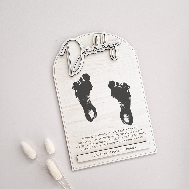 Personalised Wooden Footprint Keepsake | Father's Day Gift - TilleyTree