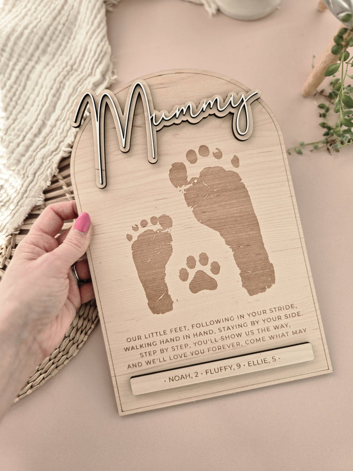 Personalised Wooden Footprint Keepsake | Mother's Day Gift - TilleyTree