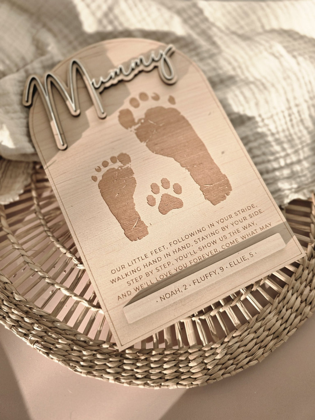 Personalised Wooden Footprint Keepsake | Mother's Day Gift - TilleyTree