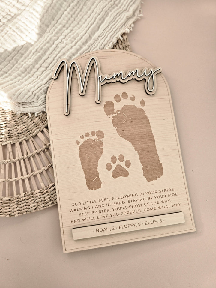 Personalised Wooden Footprint Keepsake | Mother's Day Gift - TilleyTree