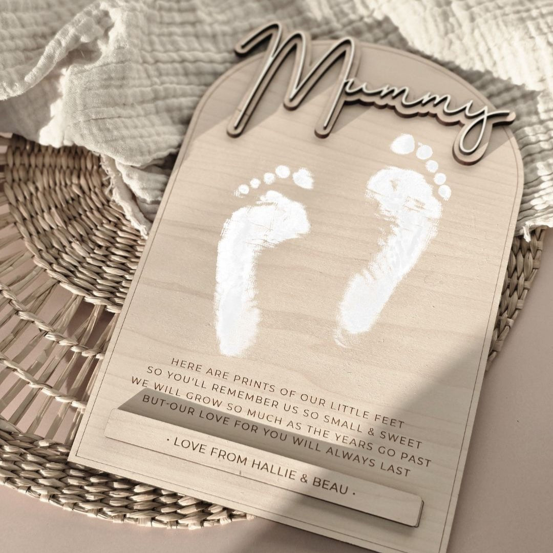 Personalised Wooden Footprint Keepsake | Mother's Day Gift - TilleyTree