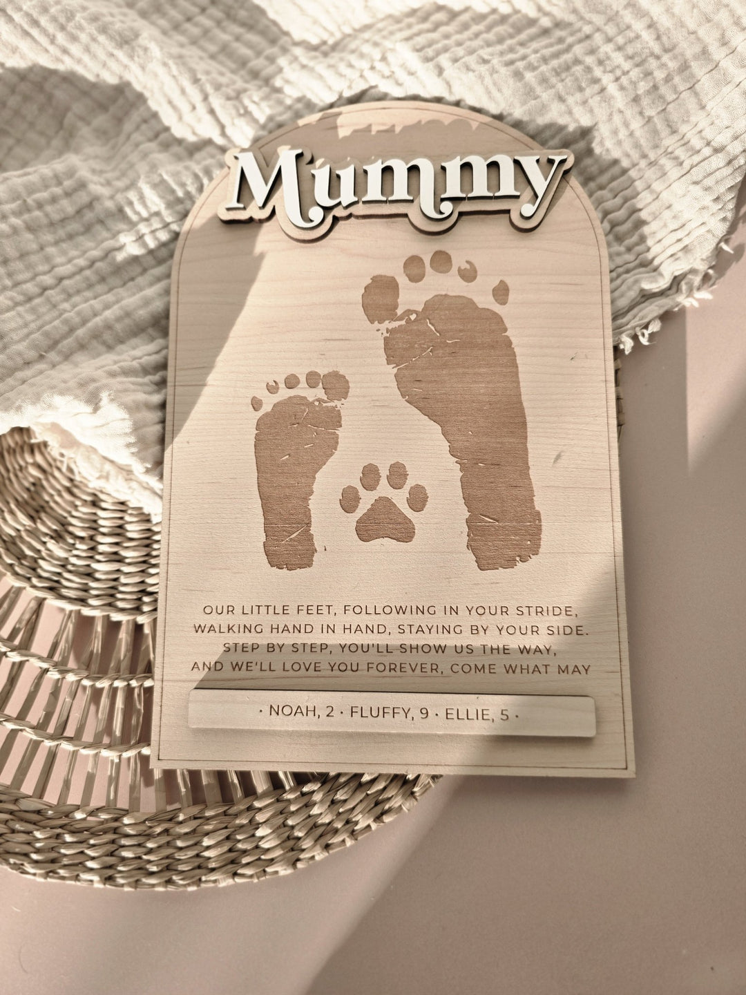 Personalised Wooden Footprint Keepsake | Mother's Day Gift - TilleyTree