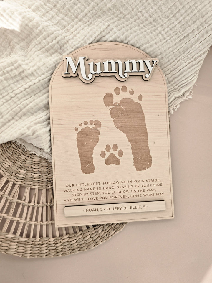 Personalised Wooden Footprint Keepsake | Mother's Day Gift - TilleyTree