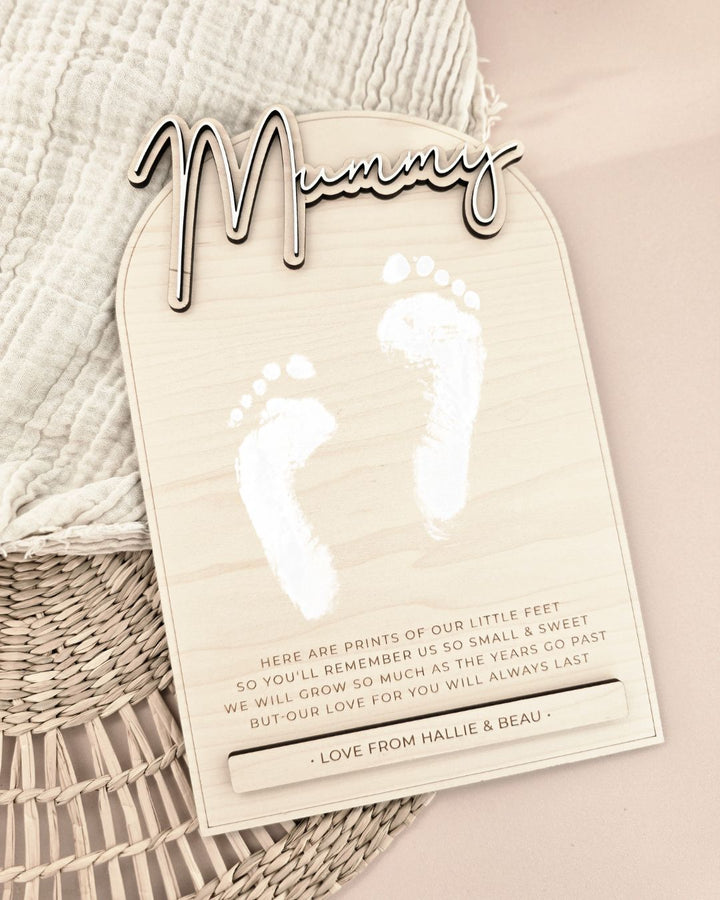 Personalised Wooden Footprint Keepsake | Mother's Day Gift - TilleyTree