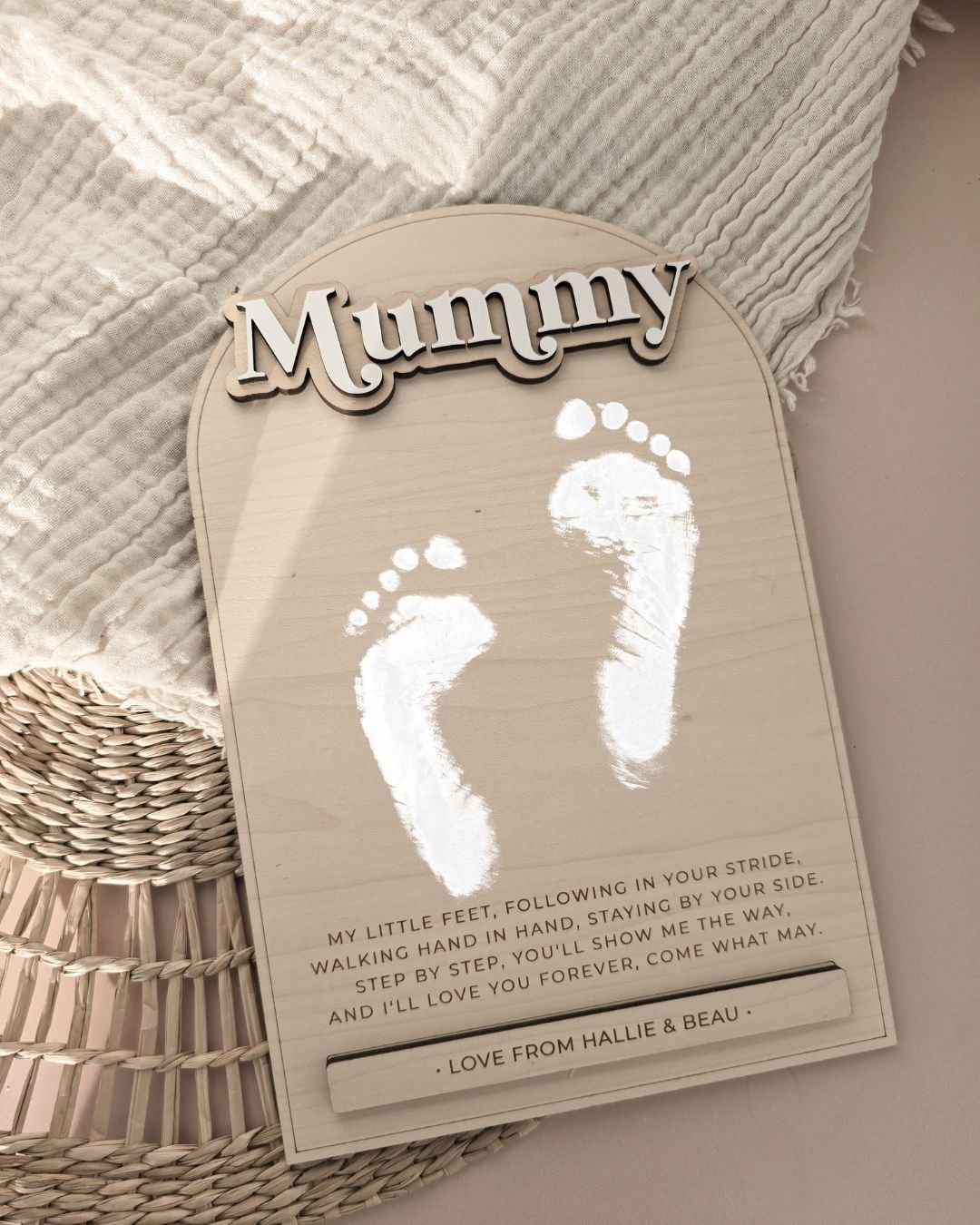 Personalised Wooden Footprint Keepsake | Mother's Day Gift - TilleyTree