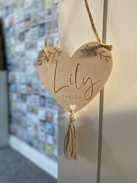 Personalised Wooden Heart Name Sign - TilleyTree