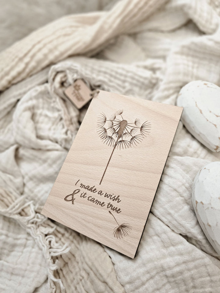 Personalised Wooden ‘Make a Wish’ Card – A Magical Keepsake Gift - TilleyTree