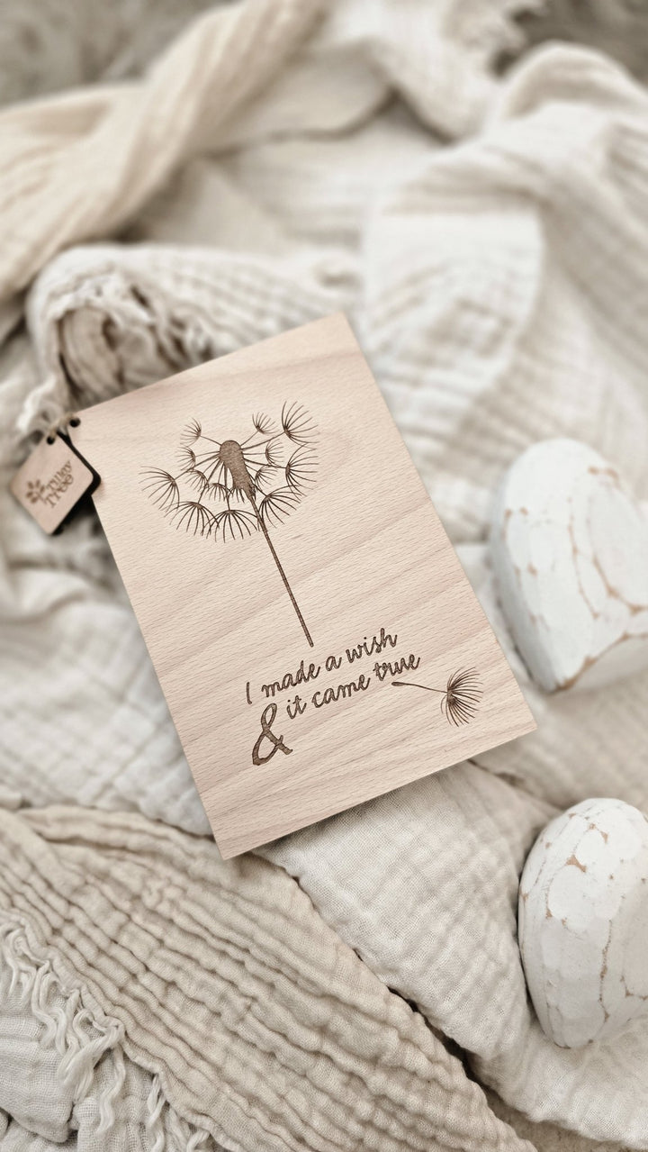 Personalised Wooden ‘Make a Wish’ Card – A Magical Keepsake Gift - TilleyTree