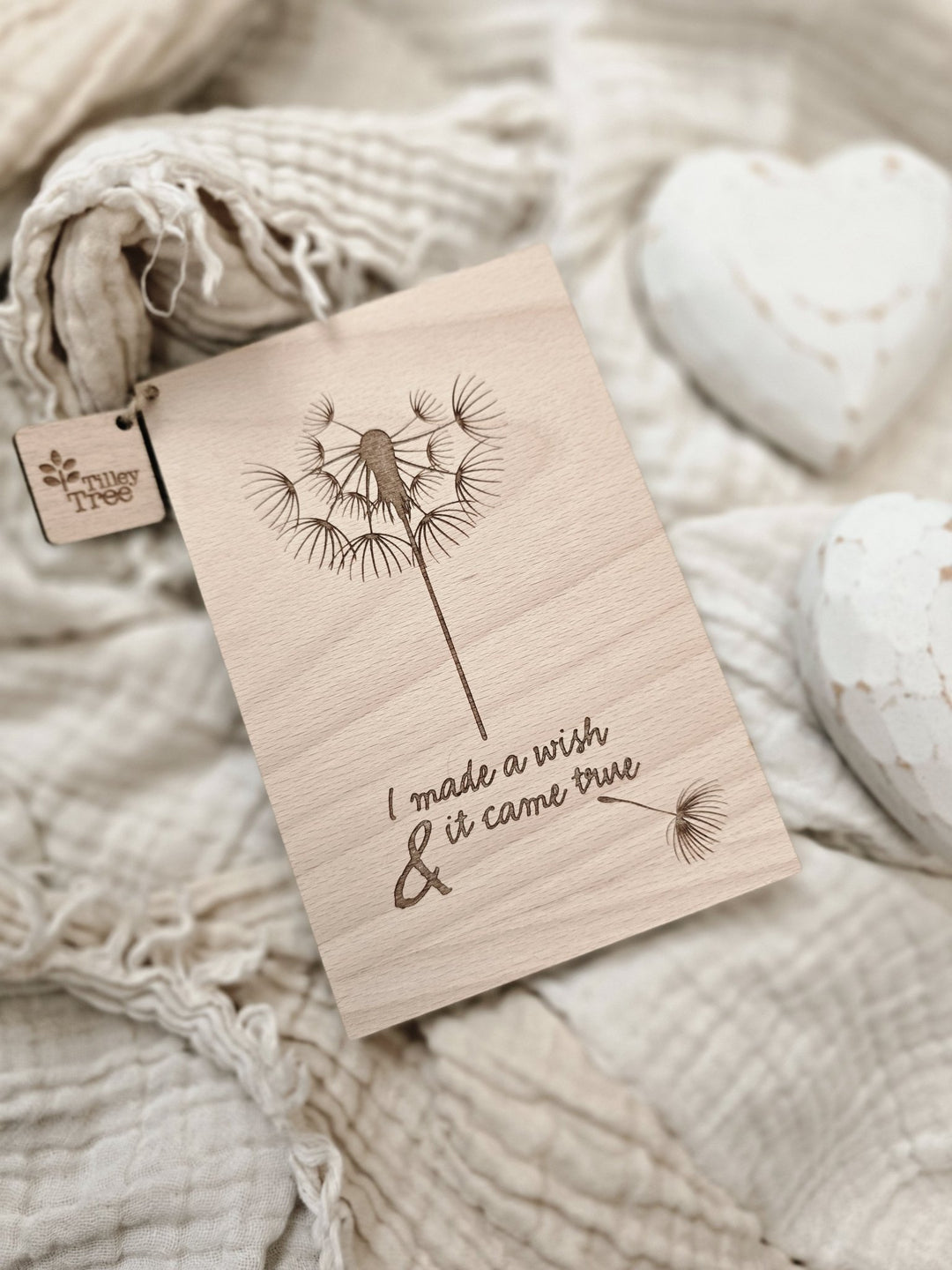 Personalised Wooden ‘Make a Wish’ Card – A Magical Keepsake Gift - TilleyTree