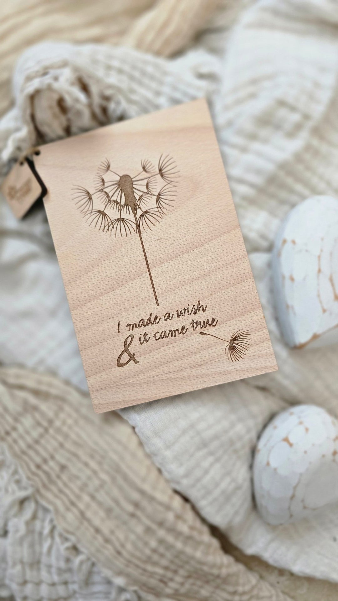 Personalised Wooden ‘Make a Wish’ Card – A Magical Keepsake Gift - TilleyTree