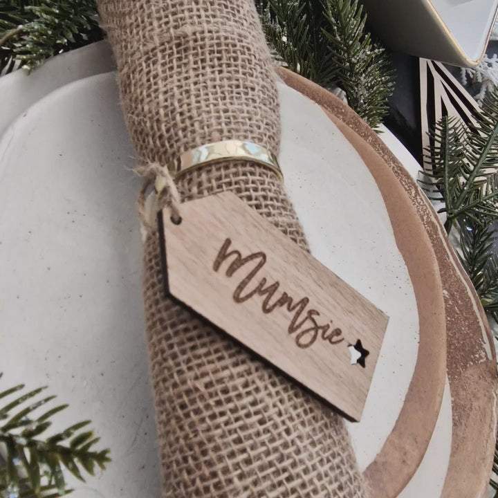 Wooden Christmas Tags | Script Font