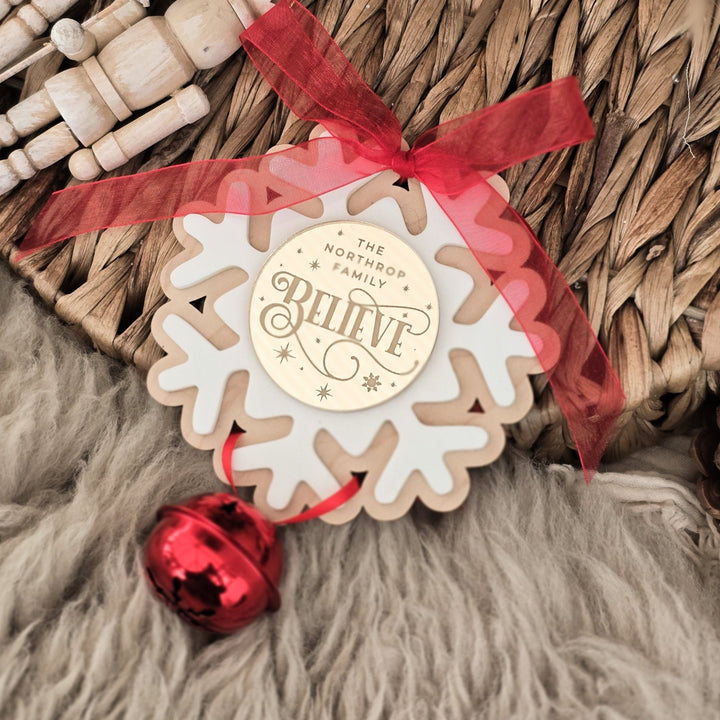 Red Believe Bell Ornament - TilleyTree