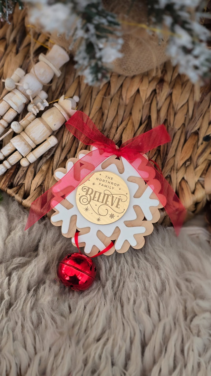 Red Believe Bell Ornament - TilleyTree