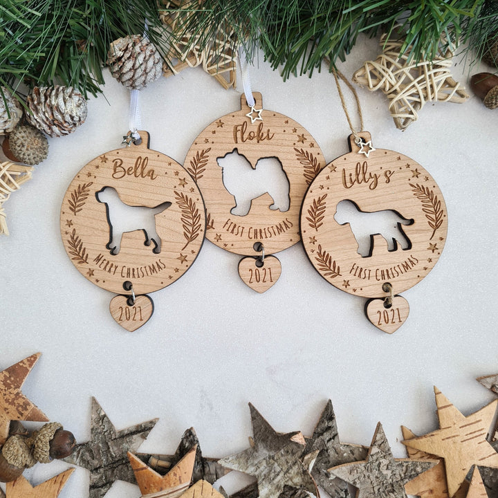 Santa Paws Personalised Dog Christmas Ornament - TilleyTree