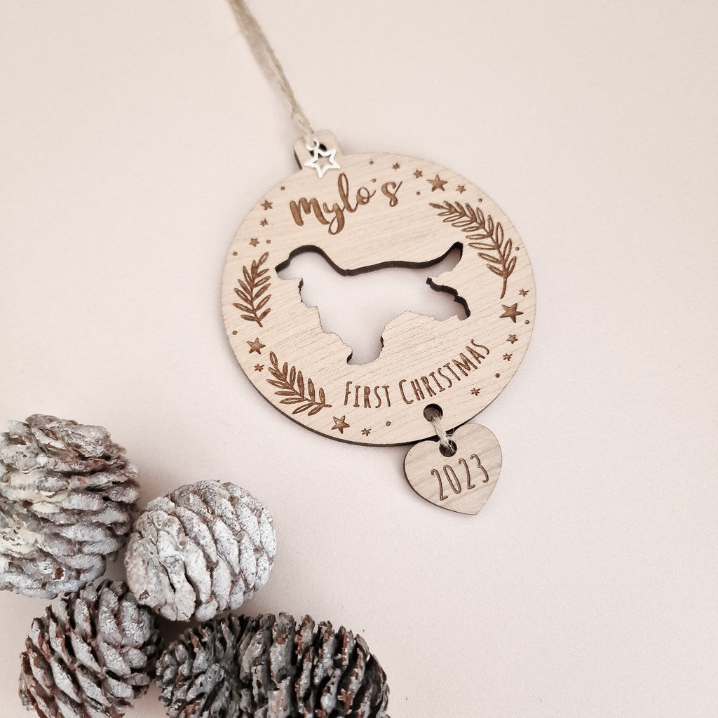 Santa Paws Personalised Dog Christmas Ornament