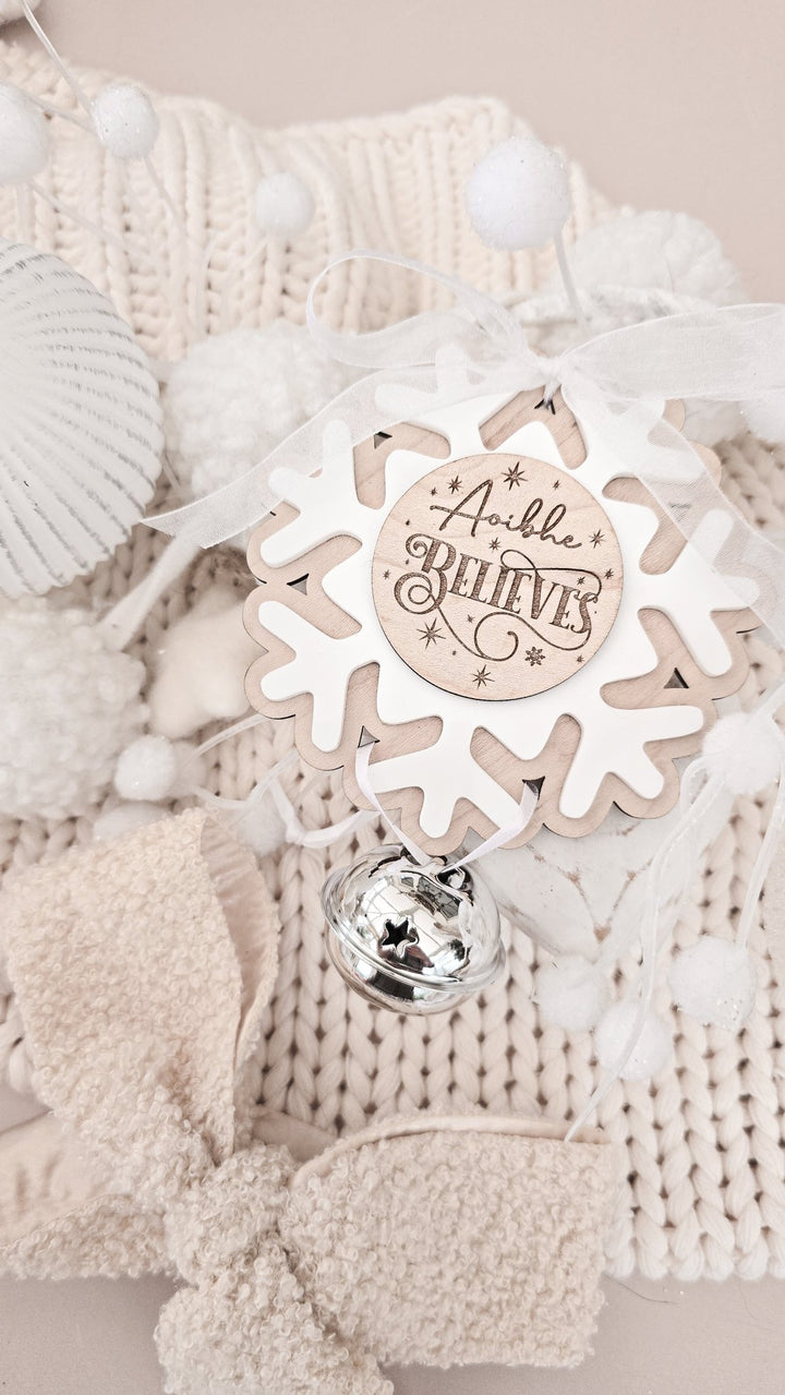 Silver Believe Bell Ornament - TilleyTree