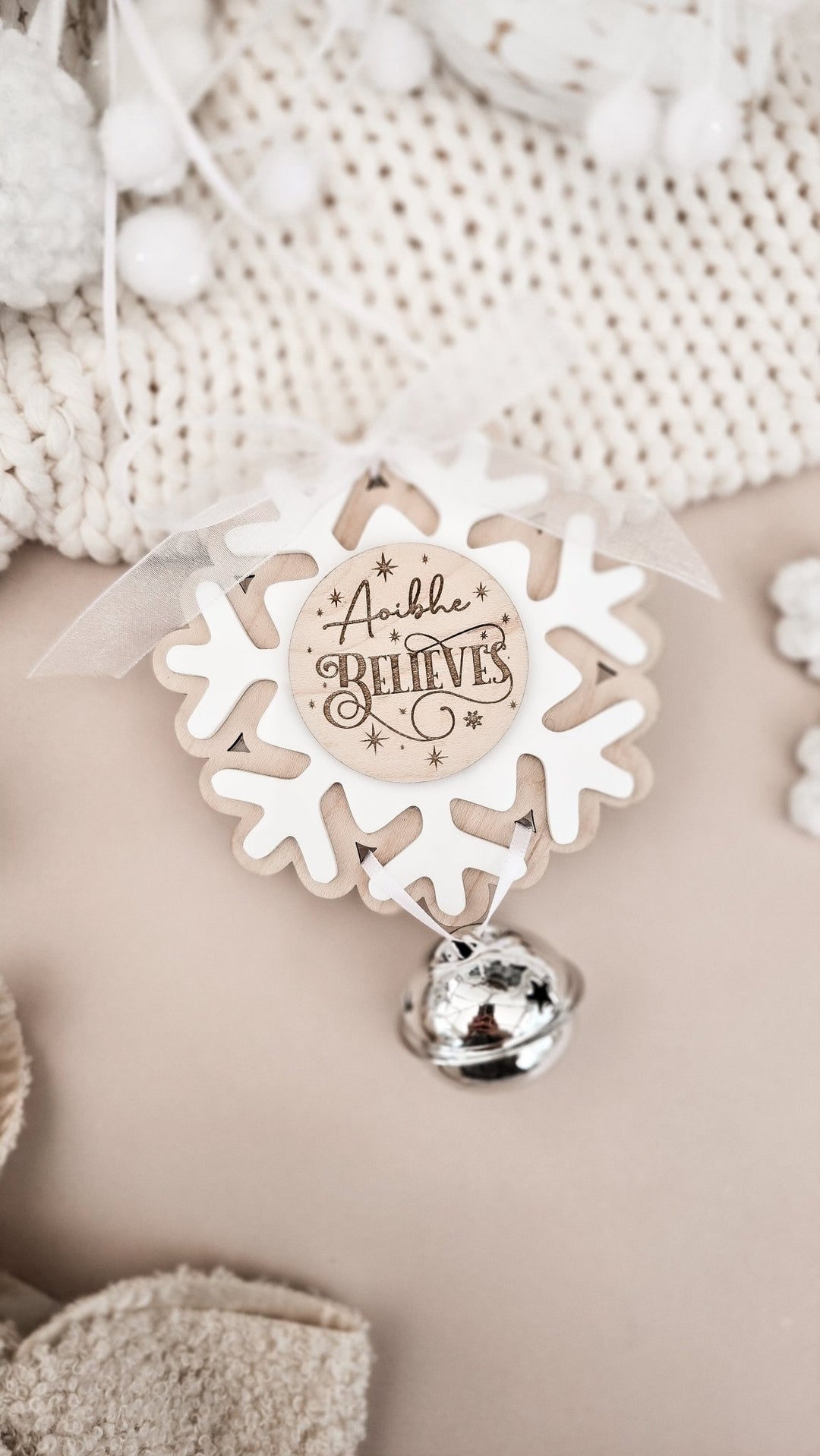 Silver Believe Bell Ornament - TilleyTree