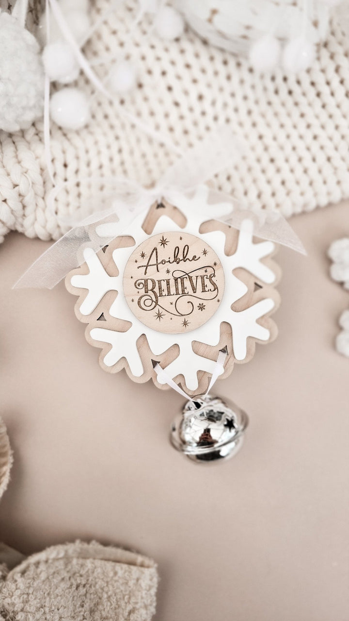Silver Believe Bell Ornament - TilleyTree