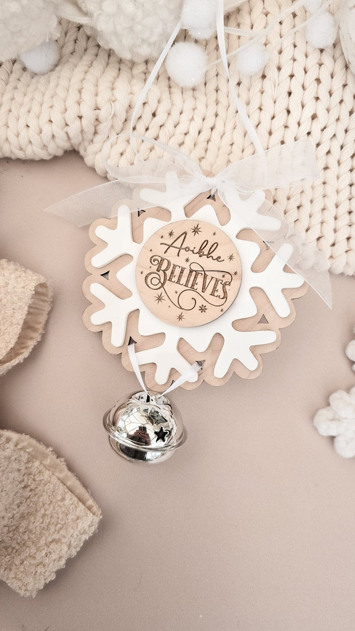 Silver Believe Bell Ornament - TilleyTree