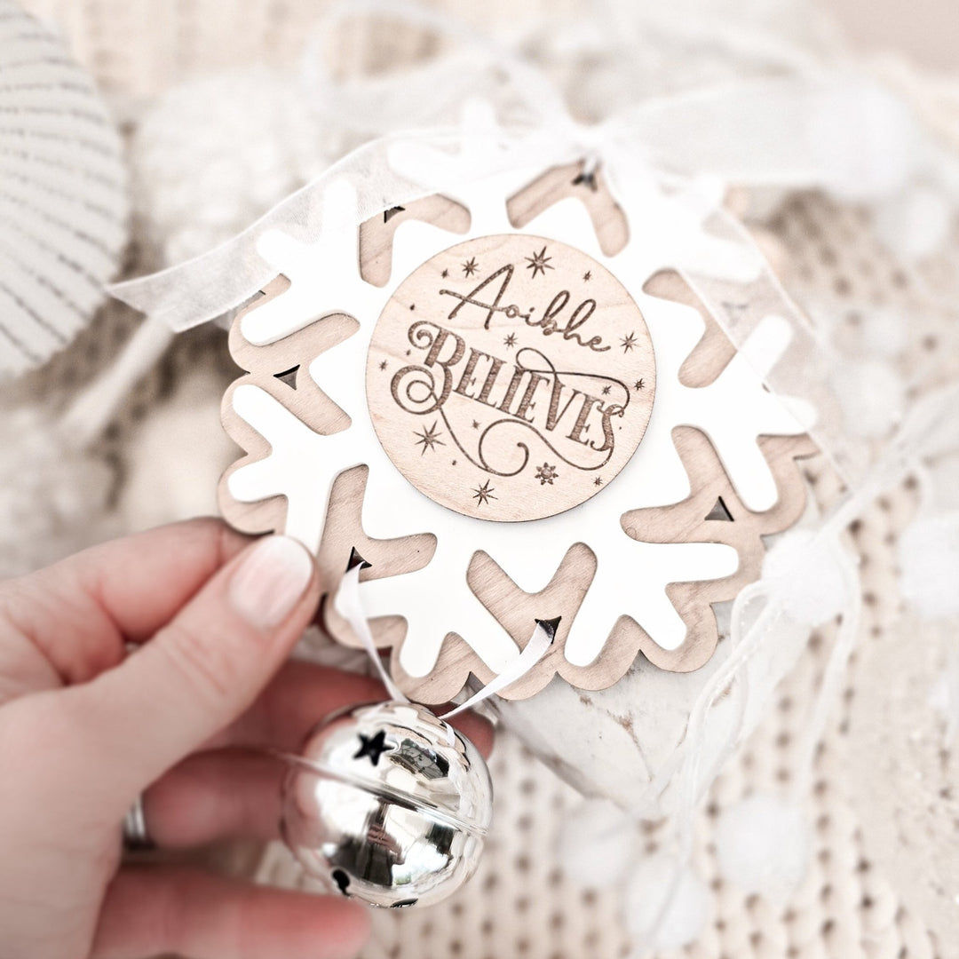 Silver Believe Bell Ornament - TilleyTree