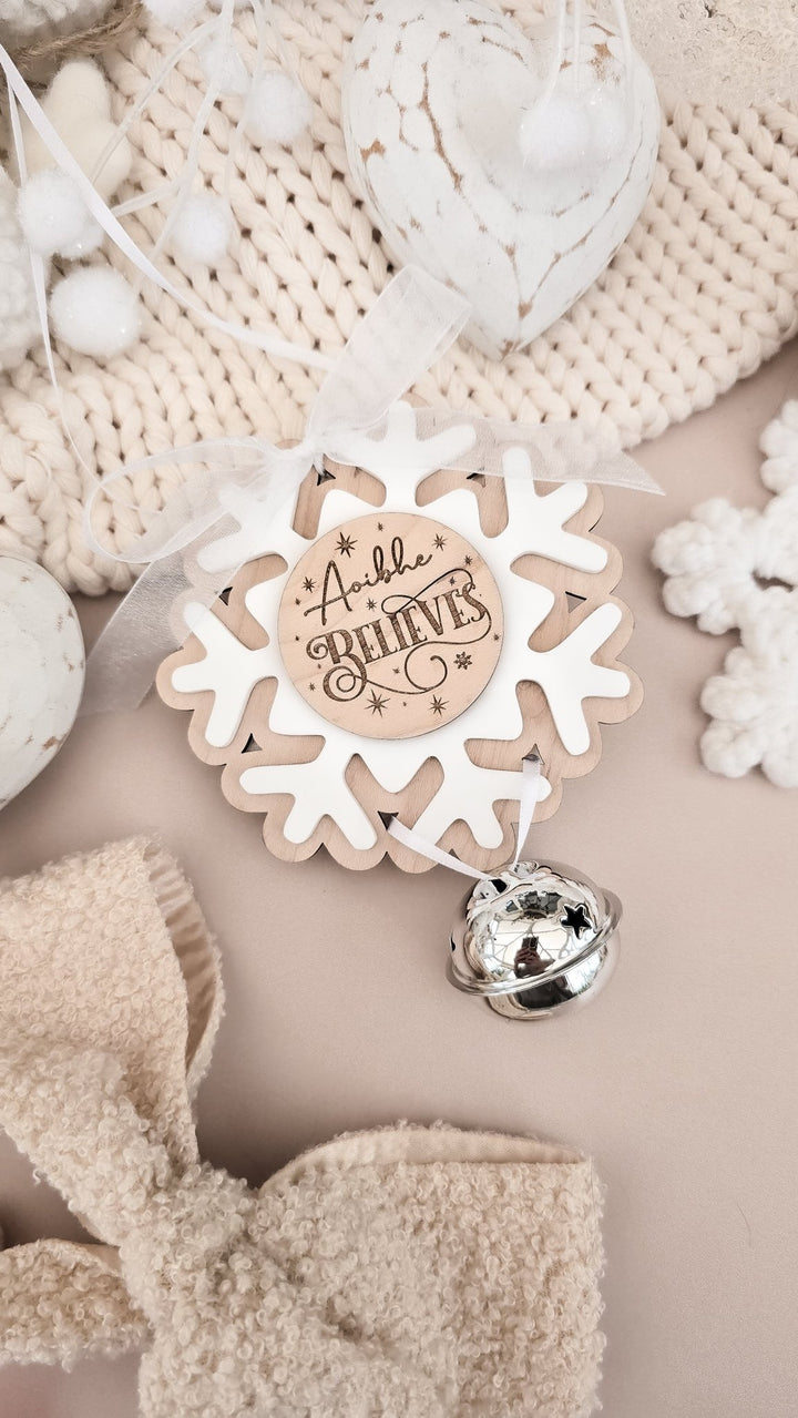 Silver Believe Bell Ornament - TilleyTree