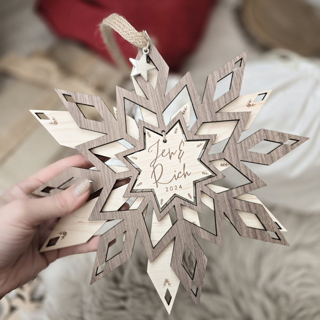 Snow Crystal - Personalised Snowflake Wreath Sign - TilleyTree