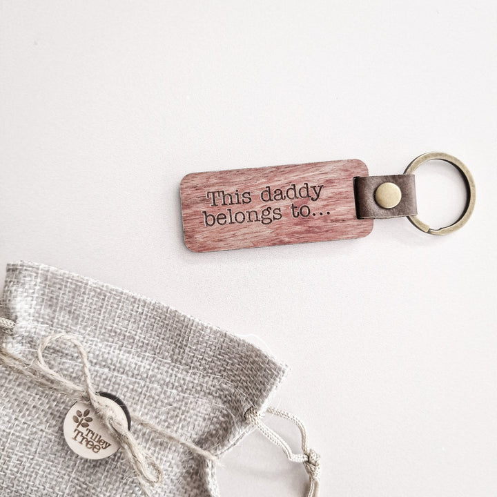 This Daddy/Mummy belongs to... Personalised Keyring - TilleyTree