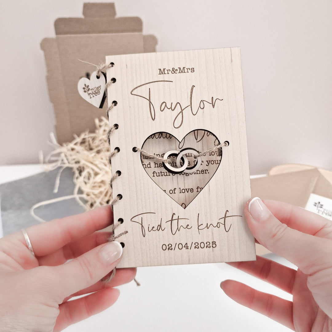 'Tied The Knot' Personalised Wedding Card - TilleyTree