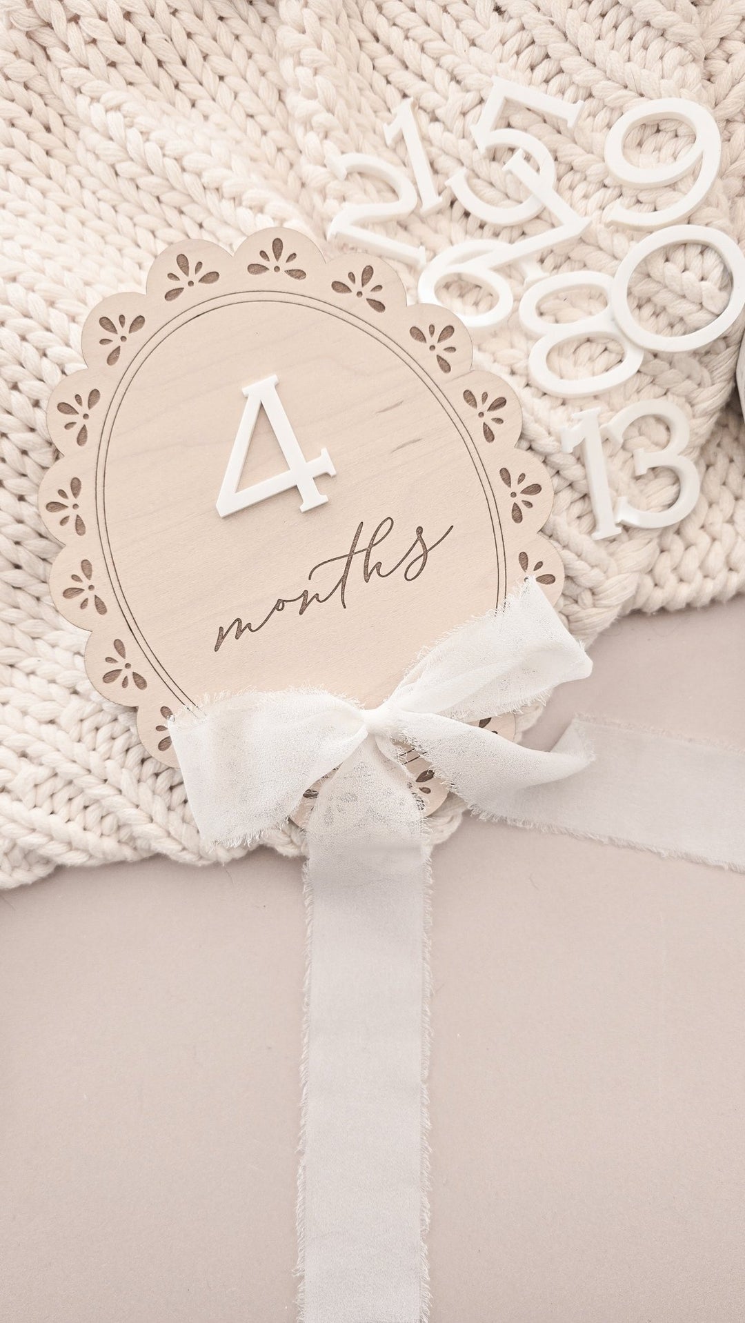 Vintage Scallop Baby Milestone Monthly Markers - TilleyTree